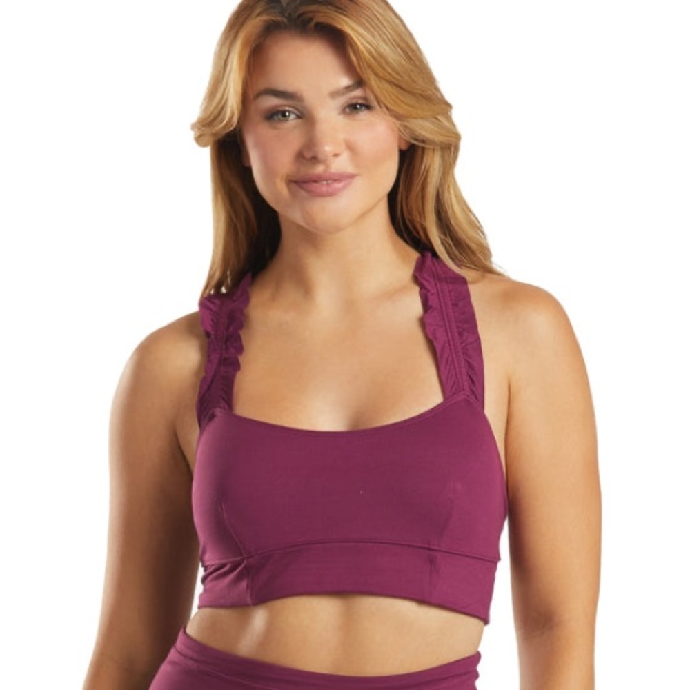 NWT Free People Stay Centered Bra Size M Açaí color